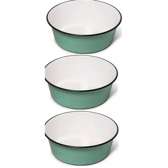 BOOTS & BARKLEY Powder Coating Dog Feeding Bowls - TEAL: lot of 3 - Picture 1 of 3
